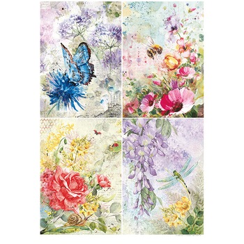 Hartie de orez decoupage, Ciao Bella, coala, model floral, A4, 297 x 210 mm Hartie de orez decoupage, Ciao Bella, coala, model floral, A4, 297 x 210 mm