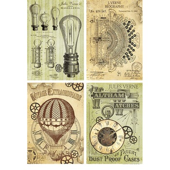 Hartie de orez decoupage, Ciao Bella, coala, model steampunk, A4, 297 x 210 mm Hartie de orez decoupage, Ciao Bella, coala, model steampunk, A4, 297 x 210 mm