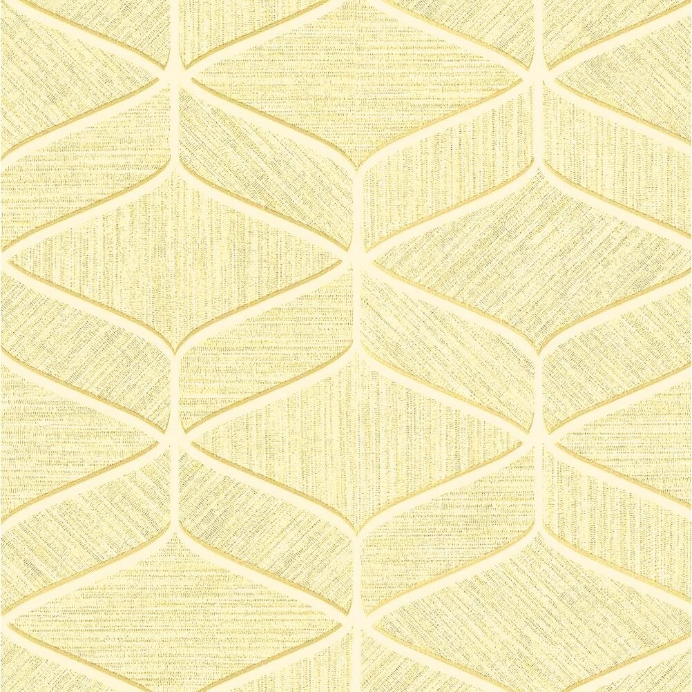 Tapet geometric crem cu striatii de maro si auriu, vinil, superlavabil, Z63035, 10.05 m x 0.53 m