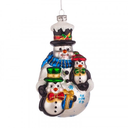 Glob de Om de zapada cu pinguine , Dims92, L174, Sticla, Inaltime 13cm