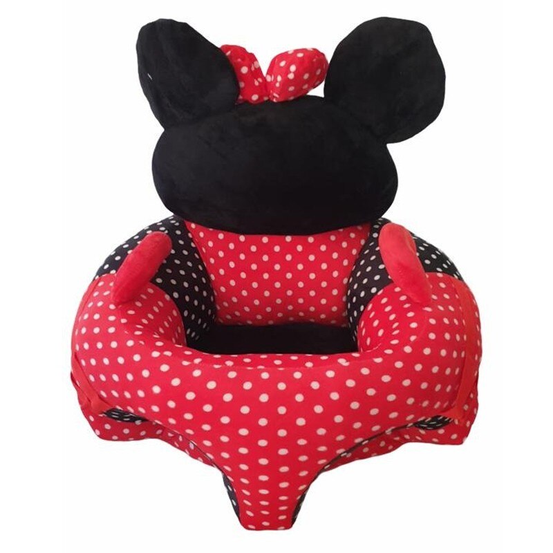 Fotoliu bebe cu spatar - Minnie Mouse rosu cu buline - Krista® 53x53x50 cm
