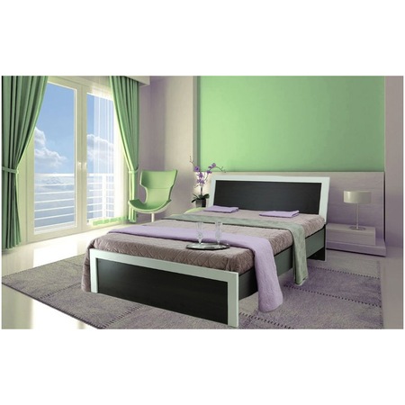 Pat Kring Leirvik, 140x200, culoare alb / wenge, include suport saltea