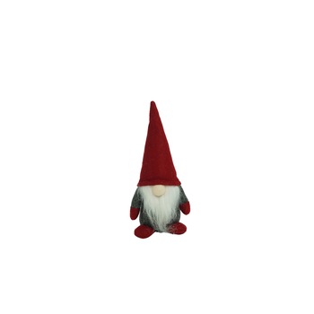 Ornament de Craciun gnom, Flippy, gri/rosu, textil, 12 cm Ornament de Craciun gnom, Flippy, gri/rosu, textil, 12 cm