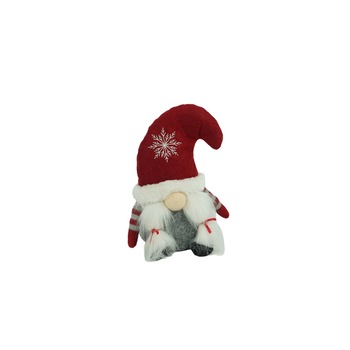 Ornament de Craciun spiridus, Flippy, gri/rosu, textil, 19 cm Ornament de Craciun spiridus, Flippy, gri/rosu, textil, 19 cm
