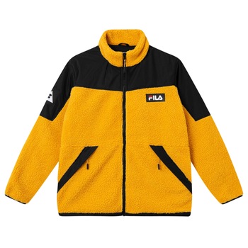 Jacheta Fila Manolo, Poliester, Imprimeu logo, Galben/Negru, XL Jacheta Fila Manolo, Poliester, Imprimeu logo, Galben/Negru, XL