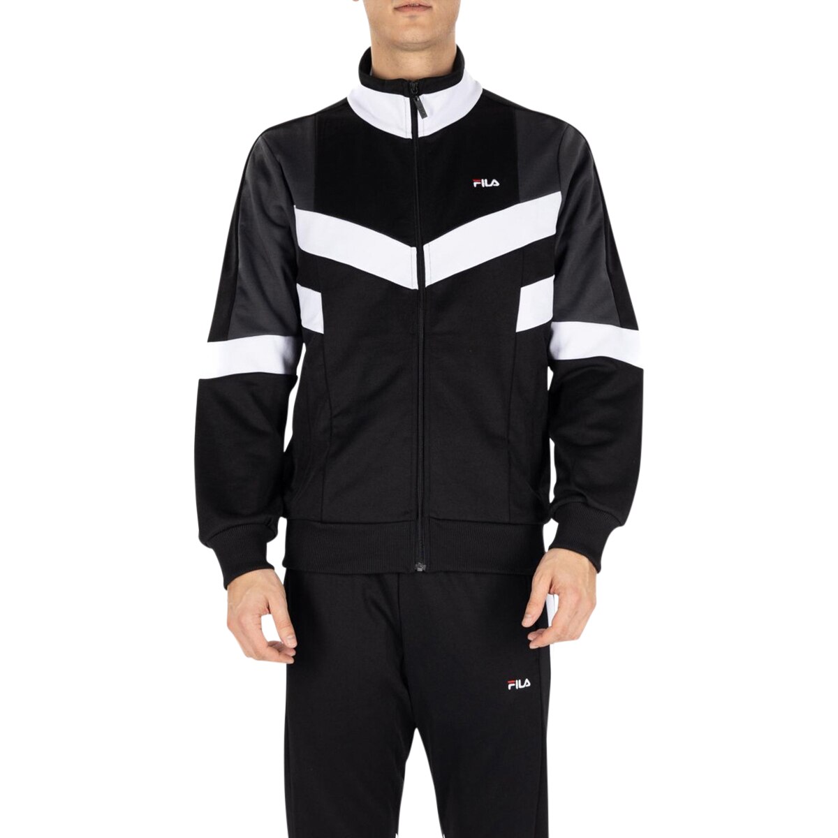 Hanorac Fila Batson, Poliester/Bumbac, Imprimeu logo, Alb/Negru, L