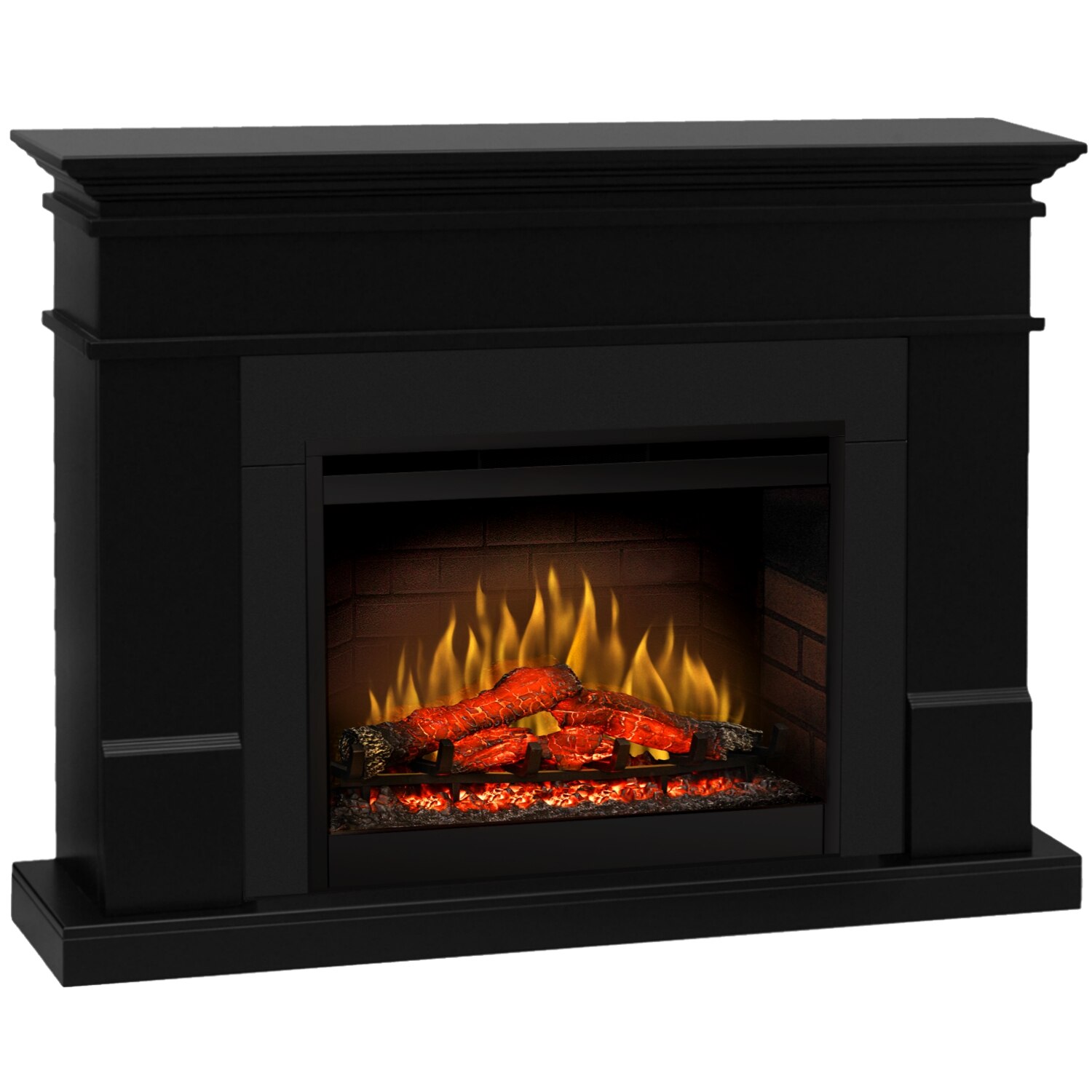 Semineu electric Lisabona Premium Negru cu focar electric 3D Dimplex Optiflame DF2608 si sunet