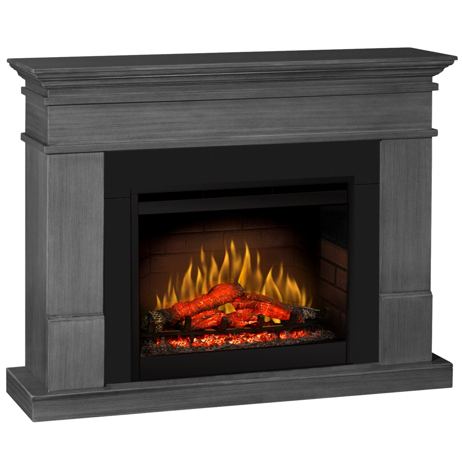 Semineu electric Lisabona Premium Ash Grey cu focar electric 3D Dimplex Optiflame DF2608 si sunet