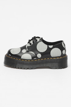 Dr. Martens - Кожени обувки Quad с шарка на точки, Черен/Бял