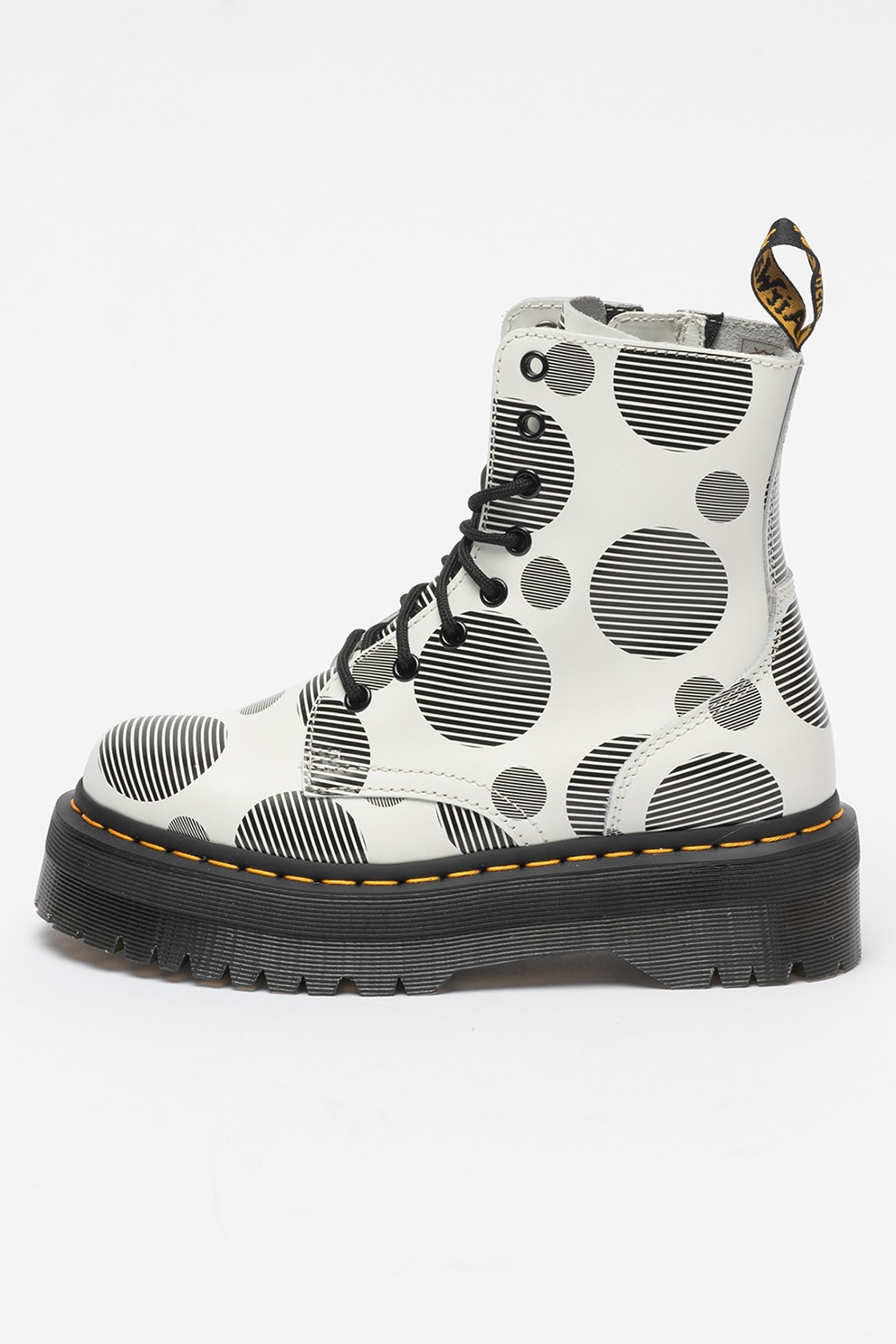 Dr. Martens, Bocanci de piele cu buline Jadon, Alb/Negru