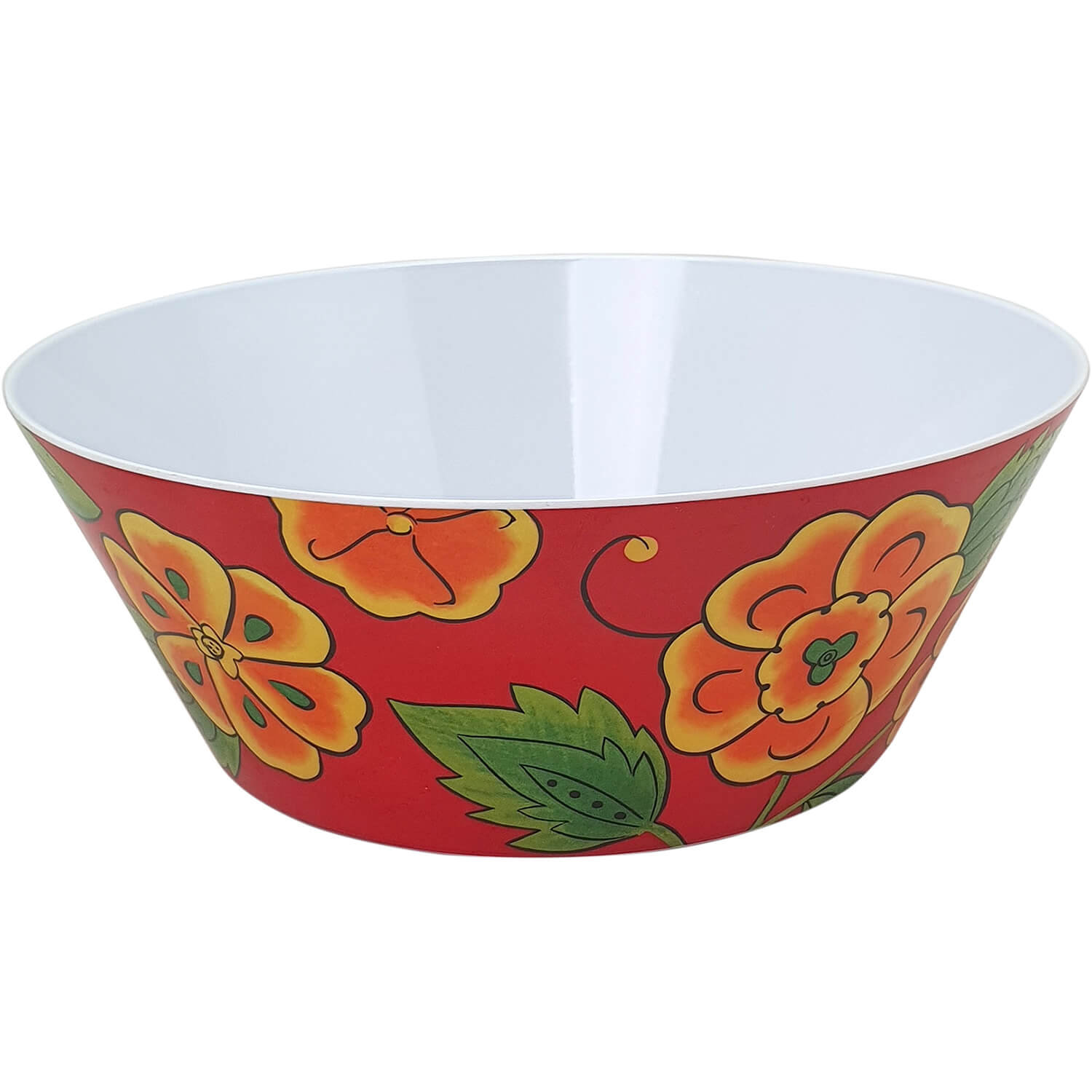 Castron Gemma, rotund, 1.6l, model floral, rosu / portocaliu, 1 Stx