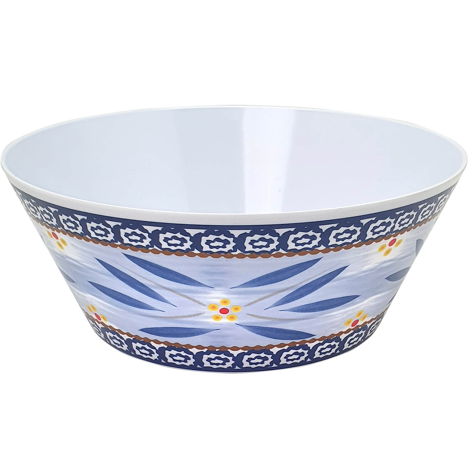 Castron Gemma, rotund, 1.6l, model floral, albastru, 6 Stx