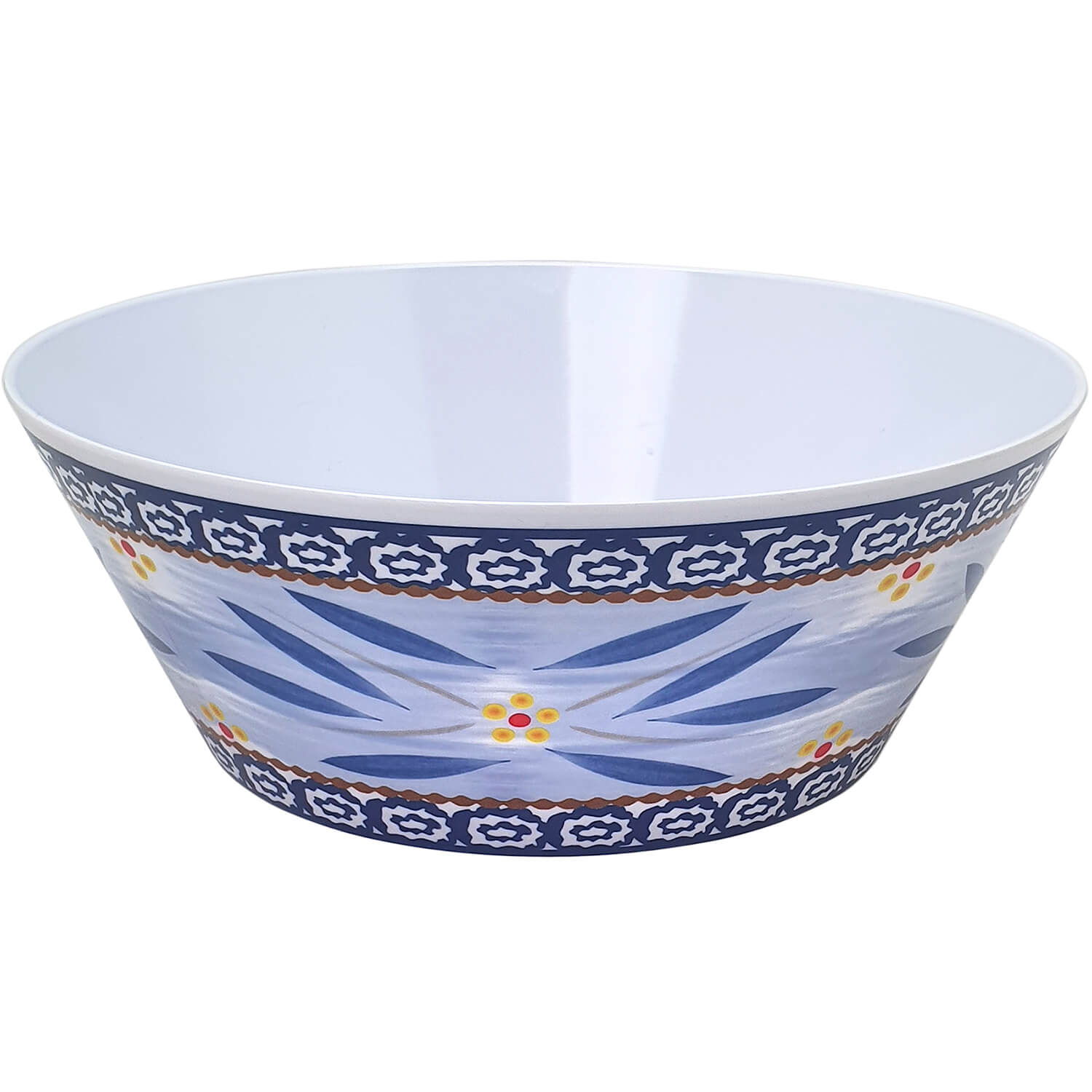 Castron Gemma, rotund, 2.4l, model floral, albastru, 1 Stx