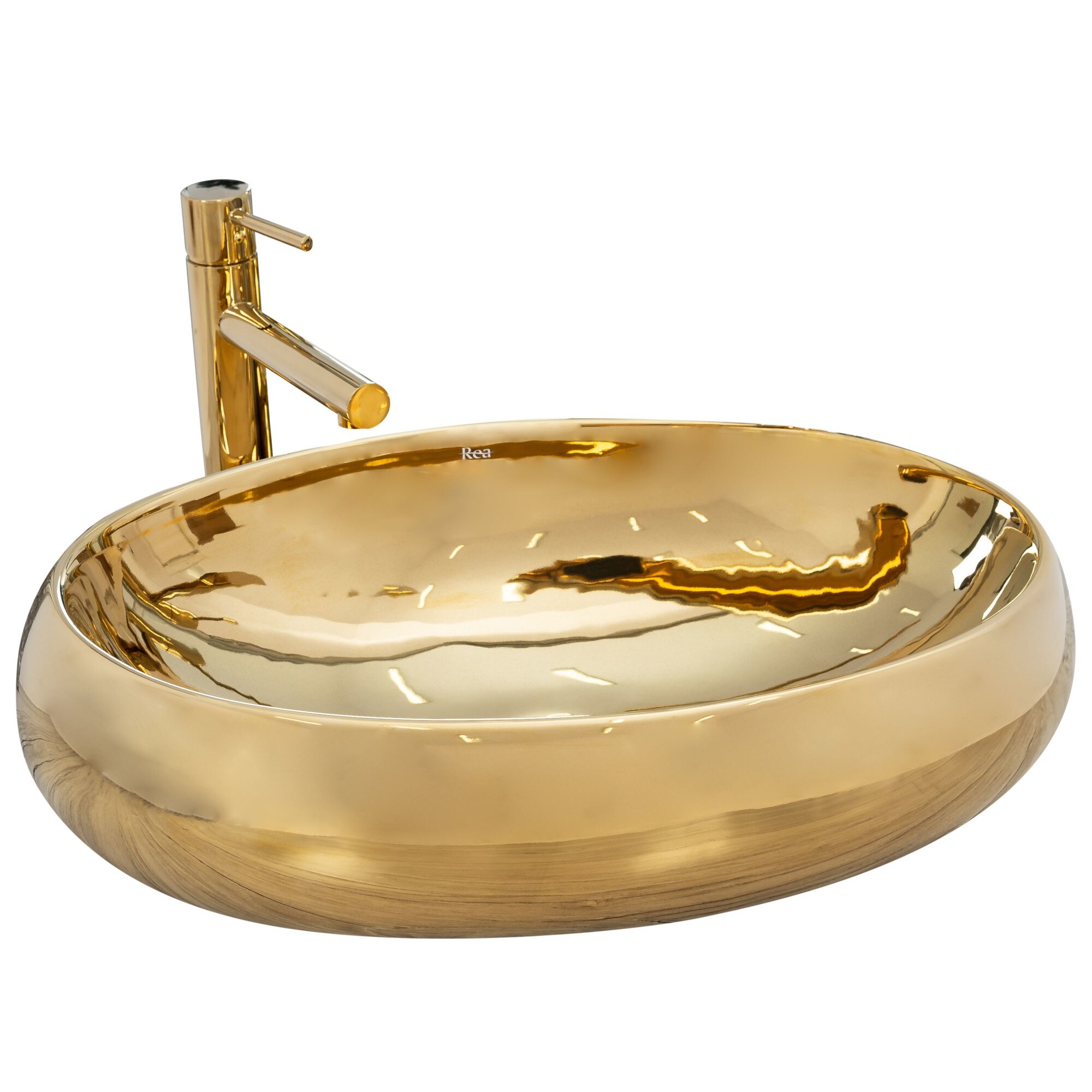 Lavoar pentru blat Rea Melania Gold , Auriu, 600x405 mm