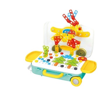 Jucarie educativa pentru copii, Flippy, Set 258 piese, 6 in 1, Valiza cu bormasina, Multicolor Jucarie educativa pentru copii, Flippy, Set 258 piese, 6 in 1, Valiza cu bormasina, Multicolor