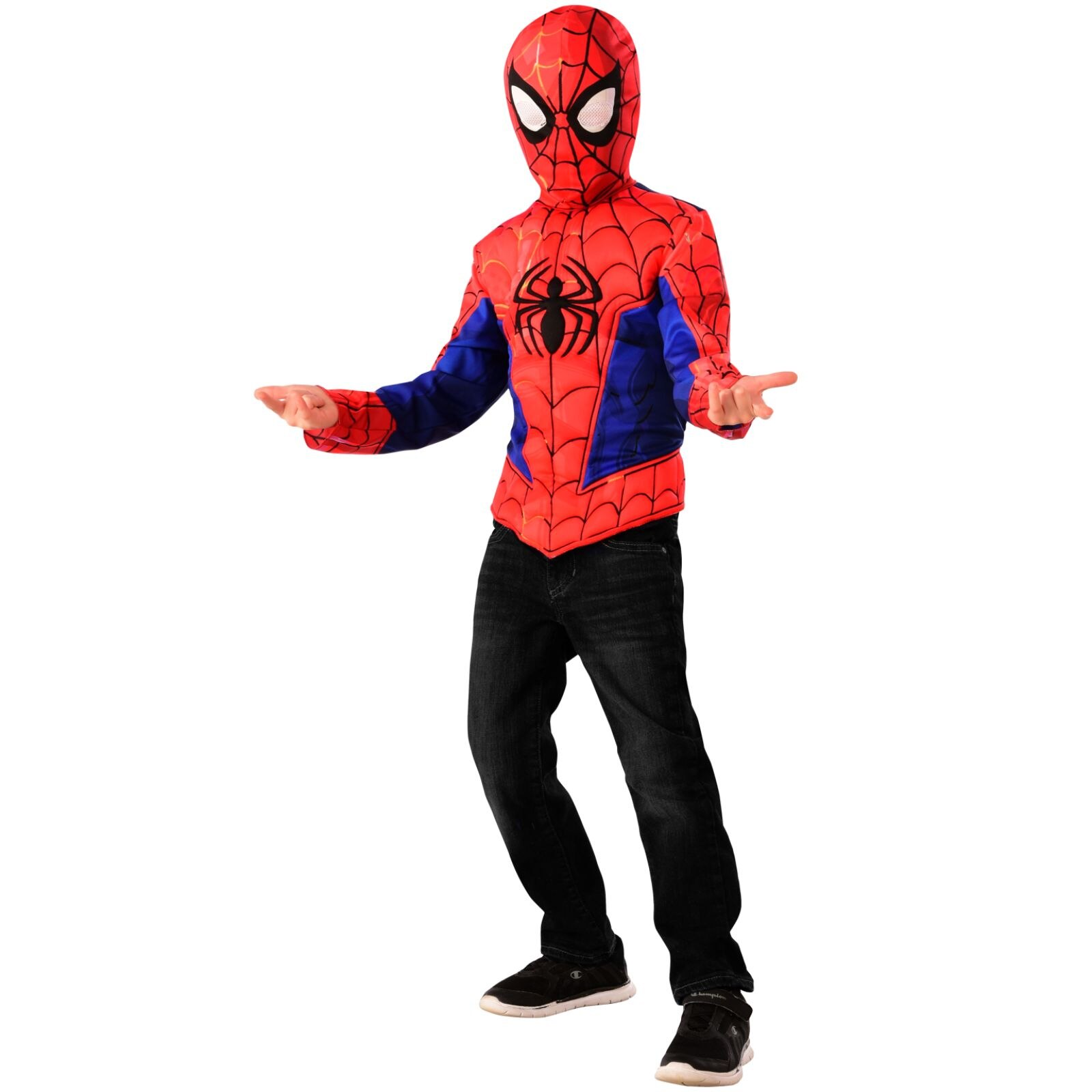 Set costum cu muschi Spiderman Deluxe pentru baieti, 4 - 6 ani