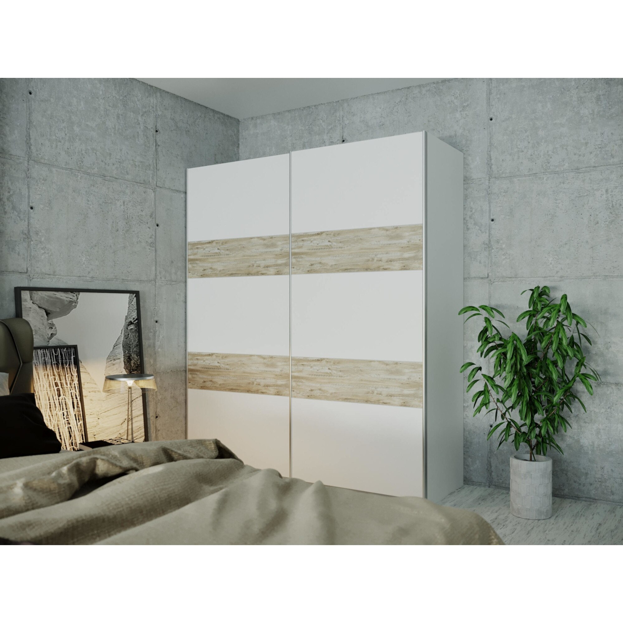 Dressing Zara, alb/sonoma, 180x213x60