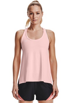 Under Armour, Top cu logo pentru fitness Knockout, Roz prafuit Under Armour, Top cu logo pentru fitness Knockout, Roz prafuit
