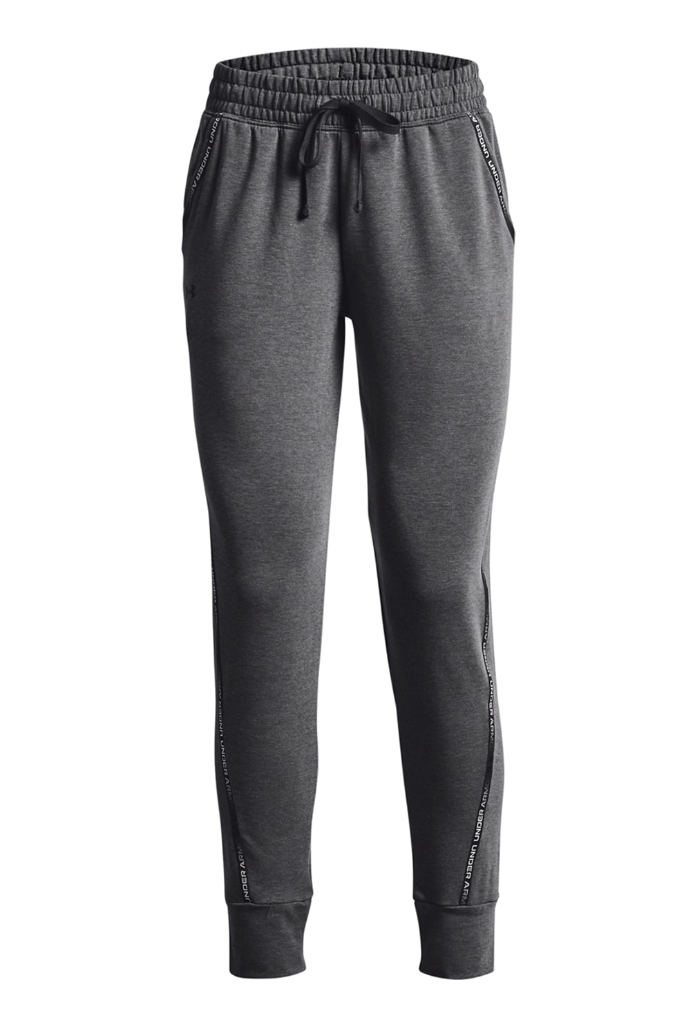 Under Armour, Pantaloni cu snur de ajustare pentru antrenament, Gri inchis, L