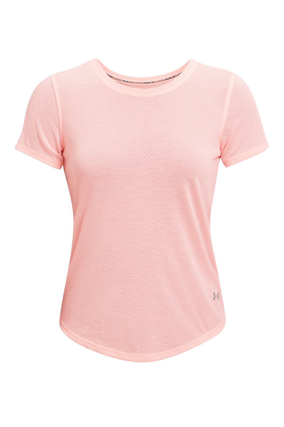 Under Armour, Tricou cu terminatie rotunjita pentru alergare, Roz pastel
