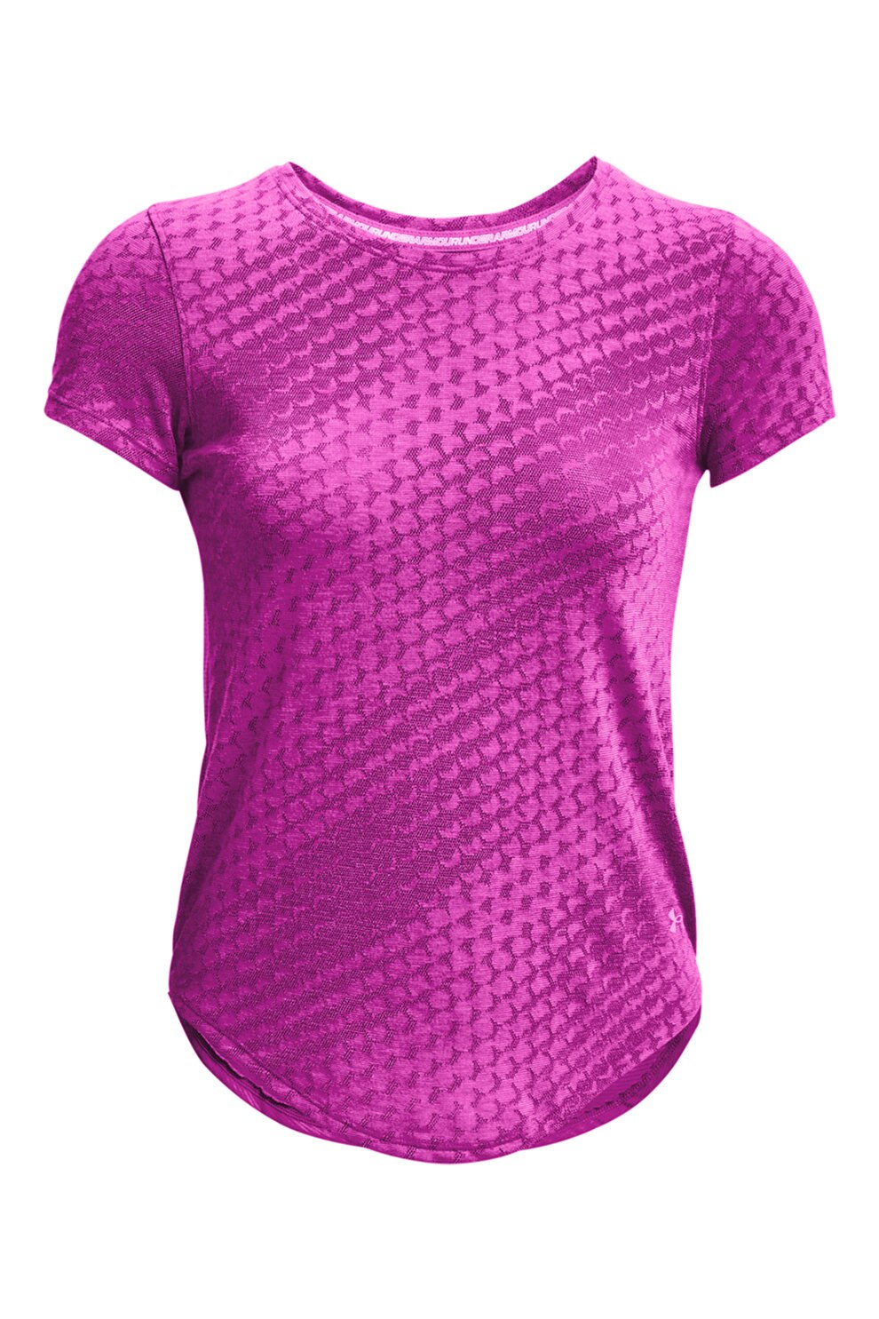 Under Armour, Tricou cu decolteu rotund pentru alergare, Roz fandango, M
