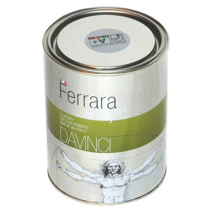 Ferrara Design, Davinci dekoratív gyöngyfesték, vízbázisú, belső térhez, 1 L, ezüst színű