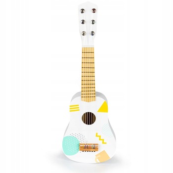 Chitara Bigshot CUB3601 din Lemn, Pentru Copii, 6 Corzi, Alb-Maro Chitara Bigshot CUB3601 din Lemn, Pentru Copii, 6 Corzi, Alb-Maro