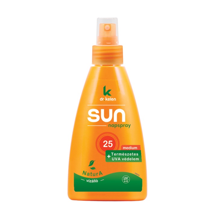 Spray Bronz Natura Sun F25 DrKelen, protectie UVA + UVB, anti-imbatranire, antioxidant, 150 ml