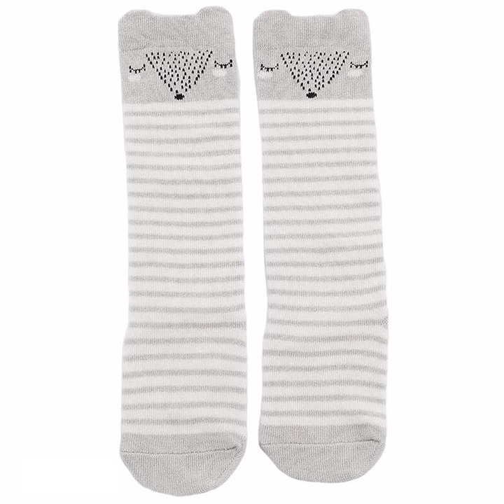 Дълги животински чорапи, Бял/Сив