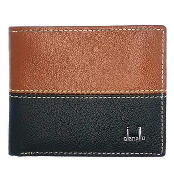 Portofel barbati din piele naturala ,12×9,5cm ,Maro cu Negru Portofel barbati din piele naturala ,12×9,5cm ,Maro cu Negru