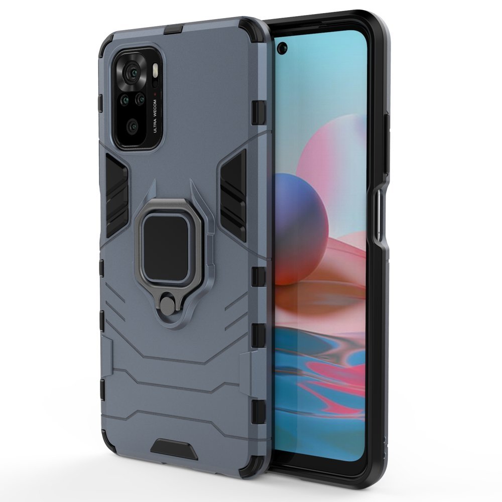 Husa pentru Xiaomi Redmi Note 10 armor rugged ring blue