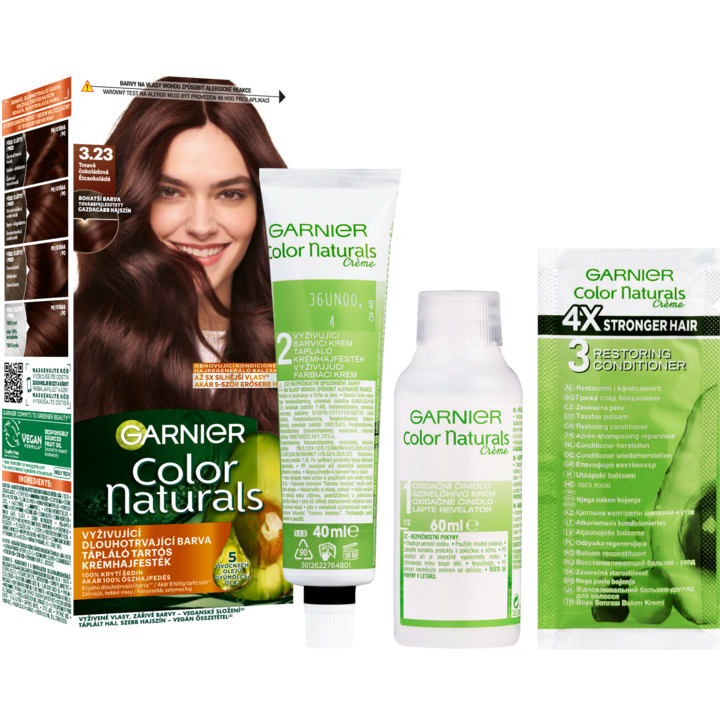 Vopsea de par permanenta Garnier Color Naturals, 3,23 ciocolata neagra