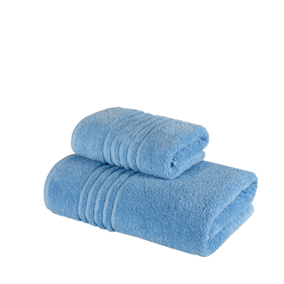 Set 2 prosoape, Cassatex , Color, bleu, 50x90 / 70x140 cm, Pucioasa