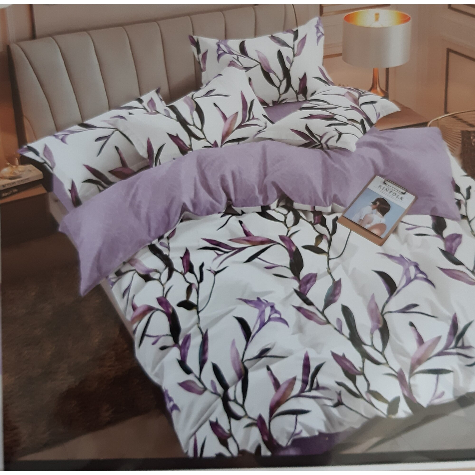 Set 6 piese Lenjerie pat pentru 2 persoane, bumbac finet