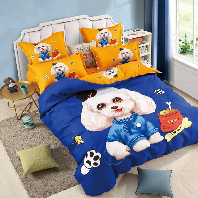 Lenjerie 6 piese din Bumbac Finet, model Catelus, 235 x 240