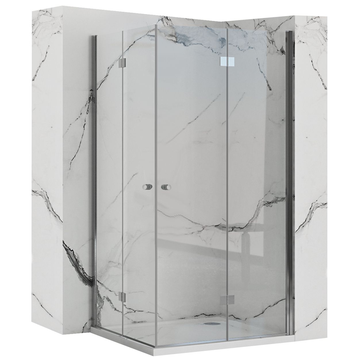 Cabina dus Fold N2 80x80 cm, transparenta, sticla securizata 6mm