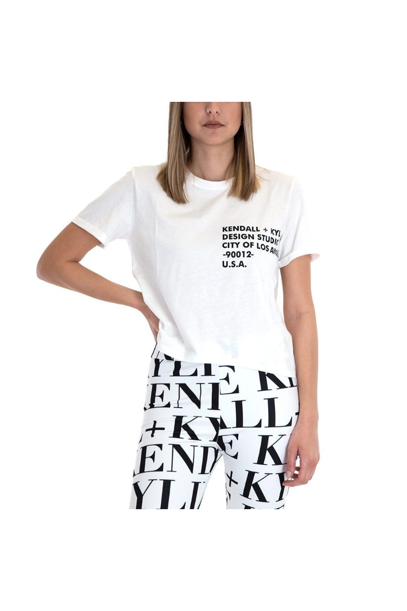 Tricou KENDALL + KYLIE, Design, Alb, Alb