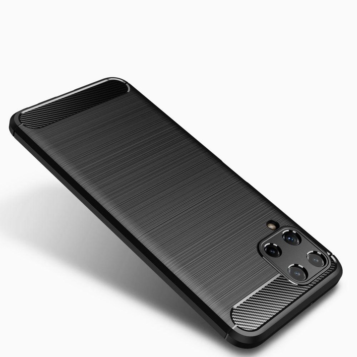 Samsung Galaxy A22 LTE / 4G Telefontok - Carbon Fiber fekete szilikon tok