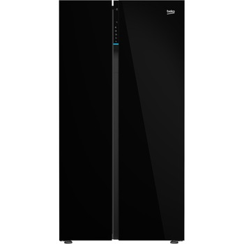 Frigider side by side Beko GN163140ZGBN, 580 l, NeoFrost Dual Cooling, Compresor Inverter, Harvestfresh , Everfresh+, Clasa E, H 179 cm, Sticla neagra Frigider side by side Beko GN163140ZGBN, 580 l, NeoFrost Dual Cooling, Compresor Inverter, Harvestfresh , Everfresh+, Clasa E, H 179 cm, Sticla neagra