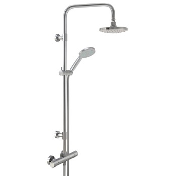 Set de dus cu termostat si 4 functii, Hoffmann, Alama, Para de dus Atlanta Plus, 2 x Furtun Silverline, 80cm si 160cm, Argintiu Set de dus cu termostat si 4 functii, Hoffmann, Alama, Para de dus Atlanta Plus, 2 x Furtun Silverline, 80cm si 160cm, Argintiu