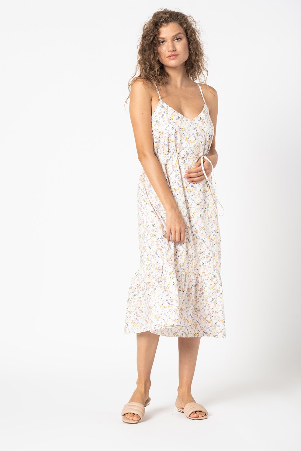 Sisters Point, Rochie cu imprimeu floral Esila, alb prafuit, lila, galben