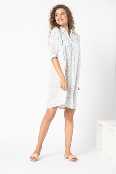 Sisters Point, Rochie-camasa cu imprimeu Ibina Flory, alb prafuit, verde menta, roz Sisters Point, Rochie-camasa cu imprimeu Ibina Flory, alb prafuit, verde menta, roz