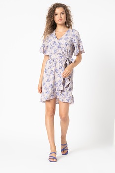 Sisters Point, Rochie petrecuta cu imprimeu New Greto, lila, albastru royal, crem Sisters Point, Rochie petrecuta cu imprimeu New Greto, lila, albastru royal, crem