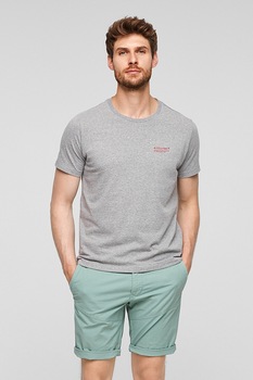 s.Oliver, Tricou cu imprimeu logo pe piept, Gri deschis melange s.Oliver, Tricou cu imprimeu logo pe piept, Gri deschis melange