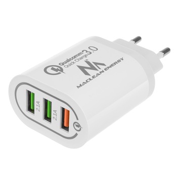 Incarcator QC 3.0 cu USB x 3, MCE479 B, alb Incarcator QC 3.0 cu USB x 3, MCE479 B, alb