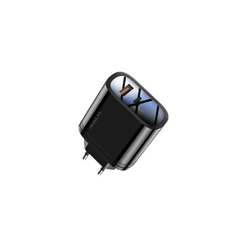 Incarcator retea 36w kullaa , ultra fast charge , USB 3.0 si USB Tip C , negru Incarcator retea 36w kullaa , ultra fast charge , USB 3.0 si USB Tip C , negru