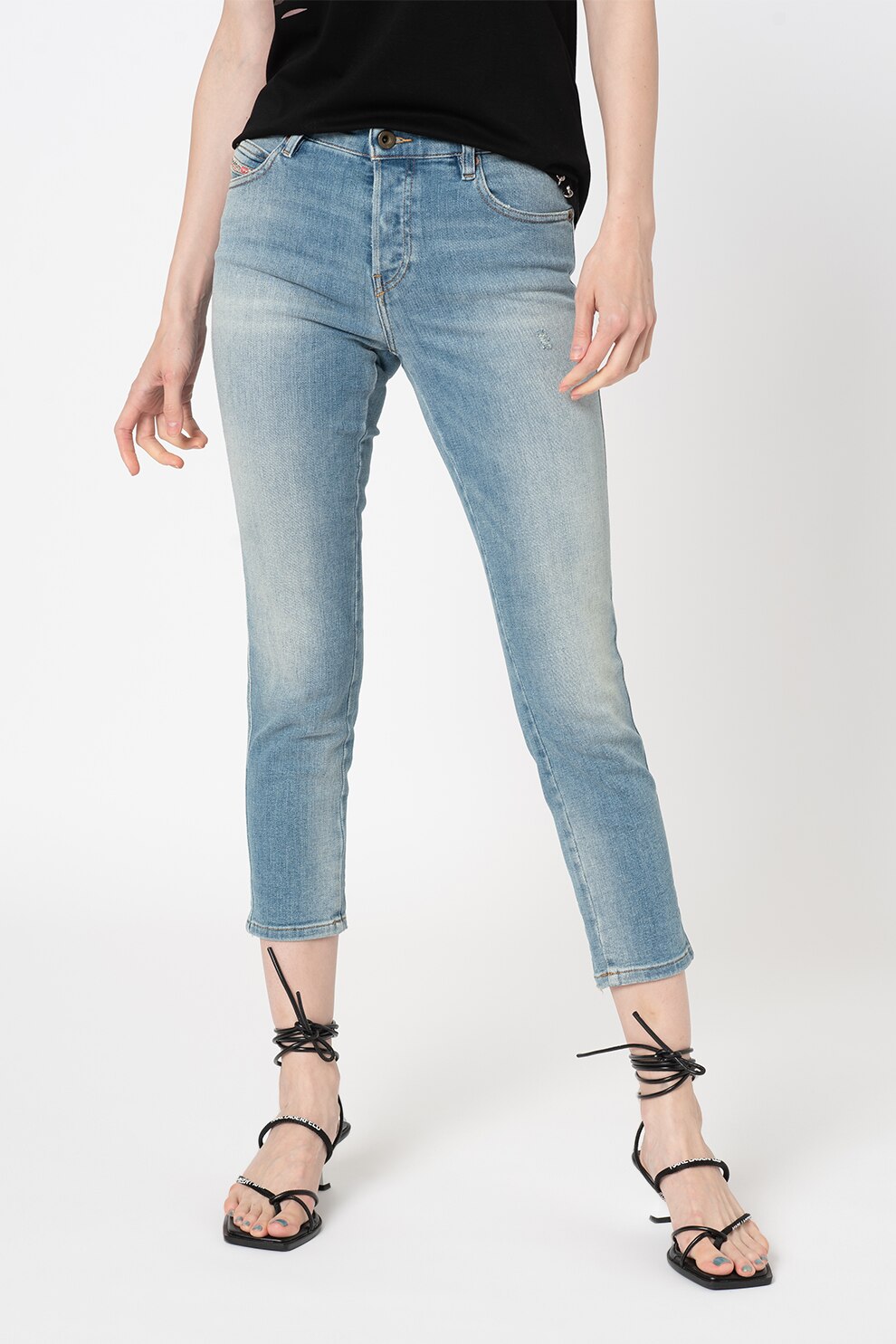 Diesel, Blugi capri slim fit Babhila, Albastru deschis