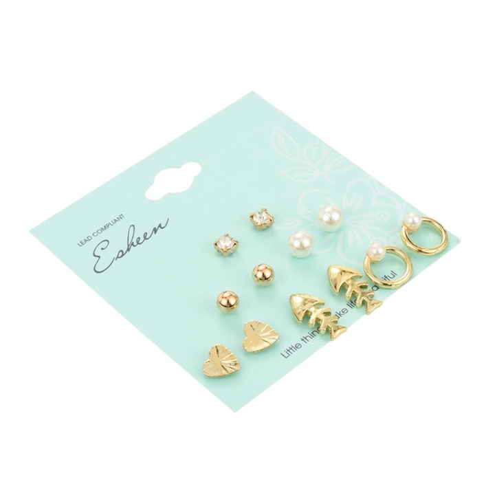 Set 12 cercei k100-10, Pili-Paradise, Auriu