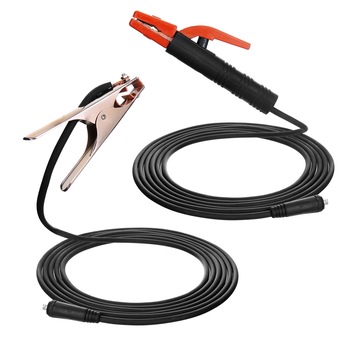 Set Cabluri de Sudura 5m 16mmp cu Cleste Port Electrod 200A Intrare 10-25mmp (Mufa 9mm) Set Cabluri de Sudura 5m 16mmp cu Cleste Port Electrod 200A Intrare 10-25mmp (Mufa 9mm)