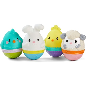 Set 4 Jucarii de Cauciuc pentru Copii, Indiggo, Squeeze and Squeak Eggs, Animalute Vesele, Distractive si Interactive, 0 luni+, Multicolor Set 4 Jucarii de Cauciuc pentru Copii, Indiggo, Squeeze and Squeak Eggs, Animalute Vesele, Distractive si Interactive, 0 luni+, Multicolor